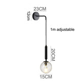 1 x RAW Customer Returns ZTTECH 150mm Clear Glass Ball Gold Metal Wall Lights Lamp Drop Wall Sconce for Bedside Table Clear Glass Gold Metal  - RRP €20.4