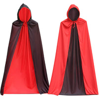 1 x RAW Customer Returns TIMESETL Halloween Cloak with Hood, 1.3m Black Red Double-Sided Hooded Cloak Vampire Costume Cloak Hood Reversible Cloak Unisex for Cosplay Halloween Costume Makeup Party Size - 1.3m - RRP €12.07