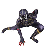 1 x RAW Customer Returns Children Theme Party Cosplay No Way Home Spider Black Fancy Costume, Boy Performance Superhero Action Disguise Costume Overall for Halloween Christmas Carnival 130-140 - RRP €22.18