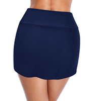 1 x Brand New SHEKINI Women s Swim Skirt Bikini Skirt with Built-in High Waist Triangle Adjustable Bikini Bottom Sports Skirt Swim Shorts Beach Bikini Dark Blue, S  - RRP €22.8