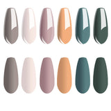 8 x Brand New Vishine UV Nail Polish Shellac 6Pcs Nude Green Olive Gel Nail Polish Set Pastel Colors Gel Polish for Gel Nails 8ml - RRP €144.0