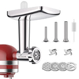 1 x RAW Customer Returns Stainless steel meat grinder attachment for Kitchenaid accessories, high quality stainless steel meat grinder for Kitchen aid accessories set with 3 sausage stuffers 2 grinding blades 5 grinding disc - RRP €109.99