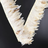 2 x RAW Customer Returns Raibertin Natural Fluffy Ostrich Feather Trim Fringe Ribbon for Fascinator Millinery Crafts Wedding Dress Accessories Clothing Sewing Costumes Decoration - Pack of 2 Yards 10-15cm, White  - RRP €34.4