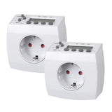 1 x RAW Customer Returns HBN digital timer set of 2 weekly timer with 8 switching programs timer socket for indoor use, random function, 16A 3680W - RRP €21.17