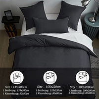 1 x RAW Customer Returns MILDLY bed linen 200x200 cotton anthracite, bed linen sets 100 washed cotton with linen-like feel, OekoTex certified suitable for allergy sufferers, 1 duvet cover 2 pillowcases 80x80 - RRP €50.41