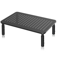 1 x RAW Customer Returns Bracwiser Adjustable Monitor Stand, Monitor Riser, 3 Heights, Desk Monitor Stand for Laptop, Computer, PC, Printer up to 20Kg Monitor Stand Support MST003 BW  - RRP €16.99