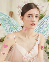 10 x Brand New Winwild Children s Fairy Wings with Glittering Wand, Crown, Tattoo Sticker - Girl s Wings Adult Fairy Wings Costume Butterfly Wings for Carnival Fl gelRequisiten White  - RRP €137.4