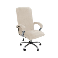 1 x RAW Customer Returns Velvet plush office chair cover with armrest, solid color, stretch cover for office chair, elastic chair covers, spandex office computer chair covers, removable for office chair, chair covers, cover, black, XL - RRP €23.15