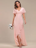 1 x RAW Customer Returns Ever-Pretty Women s Bridesmaid Dresses V-Neck Floor Length Chiffon Backless Elegant Pink 56EU - RRP €61.99