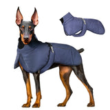 1 x Brand New meioro Dog Winter Coats Waterproof Warm Dog Jacket Windproof Reflective Pet Jacket, Dog Winter Jackets Cold Weather Coat for Medium Large Pets Vest Harness Dog Clothes 3XL, Blue - RRP €19.91