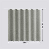 9 x RAW Customer Returns Littleprins Shower Curtain Heavy Bath Curtain Linen Textile Anti-mold Waterproof Washable Gray for Shower with Shower Rings 180 x 200 cm  - RRP €181.44