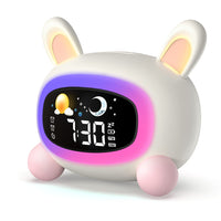 1 x RAW Customer Returns Lemnoi children s light alarm clock, children s alarm clock with night light, battery-operated children s sleep trainer with snooze function, 4 brightness levels and colorful light, digital alarm clock - RRP €29.99