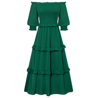 1 x RAW Customer Returns SCARLET DARKNESS Women s Victorian Cottagecore Dress High Waist Rococo Lolita Floor Length Dress Green XXL - RRP €32.76