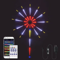 1 x RAW Customer Returns Bluetooth RGBIC Fireworks LED Fairy Lights with Remote Control, Dreamcolor LED Firework Strip Lights, Fireworks Strip, Multicolor Chasing Effect, Sync with Music, for Decoration Wedding Parties Bar - RRP €37.3