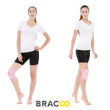 1 x RAW Customer Returns Bracoo KS10 knee support for men and women Knee support with patella opening - neoprene knee support ideal for volleyball, basketball, fitness, sports and everyday life pink  - RRP €17.99