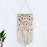 2 x Brand New Macrame Wall Hanging Leaves, Boho Chic Tapestry Macrame Wall Hanging Leaf Wall Decoration Cotton Woven Tapestry for Living Room Bedroom Decoration 40 80cm Red  - RRP €32.26