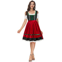 1 x RAW Customer Returns KANCY KOLE Midi Traditional Dress 3-Piece Short Sleeve Dress High Waist Traditional Costumes for Bavarian Carnival Knee-Length Dirndl Dress for Beer Festival Festive Dress Women s Dirndl Dress KCH02118-1 0XL - RRP €61.07