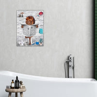 1 x Brand New MKHFUW Funny Bathroom Wall Art, Funny Animals Reading Newspapers in the Toilet Canvas Poster for Toilet Bathroom Animals Artwork, Frameless Lion, 60 x 80 cm  - RRP €20.4