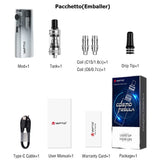 1 x RAW Customer Returns VAPTIO Cosmo Nebula Kit Electronic Cigarette 1500mAh 25W Starter Kit with Cosmo Coil Mesh 2 Pieces 1.6 Ohm 0.7 Ohm, No E Liquid No Nicotine Silver  - RRP €24.0