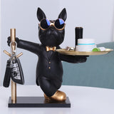 1 x RAW Customer Returns Asslye French Bulldog Figurine, French Bulldog Key Bowl Key Storage Modern Sculpture Decoration for Hallway Living Room - RRP €46.38