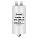 1 x RAW Customer Returns BEEYUIHF CBB60 20uf starting capacitor, 20 F, motor capacitor 50 60 Hz, 450 VAC with M8 screw for electric motor tumble dryer washing machine - RRP €26.4