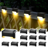 1 x RAW Customer Returns Solpex Solar Lights Outdoor, 12 Pack Warm White Stair Light, Waterproof LED Lighting for Outdoor Stairs, Steps, Fence, Yard, Patio, Gutter, Pathway, Decoration Black  - RRP €24.99