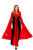 1 x RAW Customer Returns LATH.PIN Little Red Riding Hood Costume Women Halloween Cosplay Carnival Dress with Hooded Cape Plus Size Red, S  - RRP €31.72