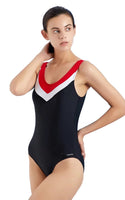 1 x Brand New LULUWINGX Women s One-Piece Swimsuit Contrast V-Neck Swimwear Deep U-Back Swimwear Black X-Large  - RRP €22.32