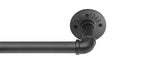 1 x RAW Customer Returns Black industrial curtain rod, 80-150cm, curtain rod for windows, retractable curtain rod for blackout curtains, adjustable decorative curtain rod with caps - RRP €24.99