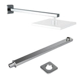 1 x RAW Customer Returns Shower arm, 40cm stainless steel square wall arm shower arm for rain shower head wall mounting no shower head included  - RRP €19.15