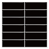 1 x RAW Customer Returns DEWOO Tile Stickers Adhesive Tiles Kitchen Back Wall Metro Tiles Self-Adhesive Black Bathroom Kitchen Pack of 10 30.5 x 30.5 cm  - RRP €36.88