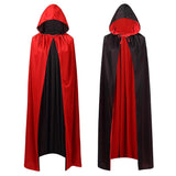 1 x RAW Customer Returns Longsing Halloween Cape Vampire Cape Women Men Children Halloween Cape Carnival Costume Cosplay Cape with Hood Black - RRP €12.99