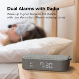 1 x RAW Customer Returns i-box Alarm Clock with Wireless Charging, Bedside Clock Radio Stereo Bluetooth Speaker, QI Wireless Charging with USB Charging Port, Dual Alarm, FM Radio  - RRP €30.24