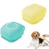 1 x Brand New SSyang Pet Dog Shampoo Brush Clean Dog, 2 Pieces Bath Brush Made of Soft Silicone, Massage Brush for Dogs, Bath Brush Dogs That Can Be Filled with Shower Gel, for Cats, Dogs Blue Yellow  - RRP €13.74