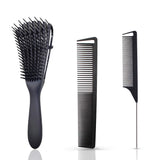 37 x Brand New Detangle hair brush set, hair brush, 3a to 4c thick frizzly wavy curly coily, tail comb, comb, hair comb, with fine wide teeth hair comb rat tail comb, 3 pieces green  - RRP €366.3