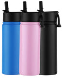 2 x RAW Customer Returns wedrink Children s Drinking Bottle Leak-Proof, Stainless Steel with Straw Leak-Proof - 350ML Wide Neck Water Bottle, BPA Free, for School, Kindergarten Bottle, Pink - RRP €40.8