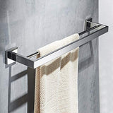 1 x RAW Customer Returns Towel rail double, 60 cm bathroom towel rail made of stainless steel, chrome - RRP €38.52