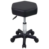 1 x RAW Customer Returns FURWOO Hexagon Rolling Stool Height Adjustable Stool with Wheels for Spa Salon Massage Black - RRP €45.99