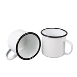 1 x RAW Customer Returns IMEEA 500ml Enamel Camping Mug Set Vintage drinking cup with handle for outdoor home White Cups for Coffee Tea DIY Cup 2 pieces  - RRP €19.15