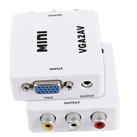 1 x RAW Customer Returns XMSJSIY VGA to AV RCA Composite Converter Adapter Box with USB Power Cable HD 1080P Audio Video Converter PC to TV Set Top Box - RRP €13.0