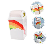 1 x RAW Customer Returns 1 Piece Kitchen Garbage Bin Kids Room Decor Office Kitchen Waste Bin Rainbow - RRP €32.19