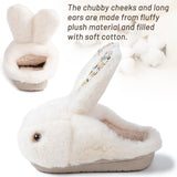 1 x Brand New Nasogetch slippers children girls plush slippers winter warm cuddly with cute bunny beige 24 170mm 25 26EU - RRP €18.99