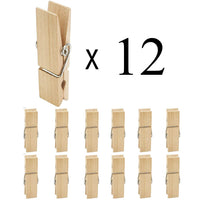 1 x RAW Customer Returns EasyBravo 12Pcs Large Wooden Clothes Pegs, 7.2cm Long, 1.8cm Wide, Heavy Duty and Heavy Duty Clothes Pegs - RRP €7.04