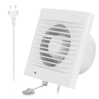 1 x RAW Customer Returns HUGOOME Exhaust Fan 100 mm 12W 130m h Ventilation Extractor with Anti-Return Check Valve Chain Switch, Window and Wall Mounted Fans for Kitchen Bathroom Greenhouse Garage -4 inch - RRP €30.24