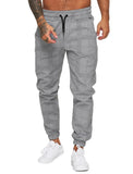 1 x RAW Customer Returns Jogging Bottoms Men s Training Trousers Loose Fit Sports Trousers Long Sweatpants Checked Leisure Trousers for Men Light Grey, L  - RRP €30.13