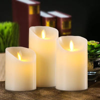 1 x RAW Customer Returns Hausware LED Candles Light 4 5 6 3 Pack Pillar Candles Real Wax Battery Operated Flameless Candles Flickering Electric Fake Candle Sets with Rome and Timer - RRP €21.99