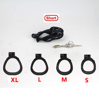 1 x RAW Customer Returns SeLgurFos CB-V3.0 Breathable 3D Penis Cage Chastity Belt Set with 4 Sizes Cock Ring Black Chastity Cage Sex Toy short  - RRP €38.3