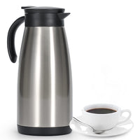 1 x RAW Customer Returns Olerd insulated jug 1.5 L, stainless steel thermos flask, double-walled vacuum coffee pot teapot, thermos flask for coffee, tea, water, drink silver  - RRP €25.99