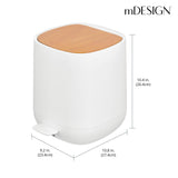 1 x RAW Customer Returns mDesign 5 L pedal waste bin for bathroom, kitchen or bedroom - small plastic waste bin - modern waste paper basket with removable inner bin and lid in bamboo look - white and brown - RRP €66.32