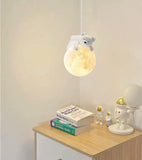 1 x RAW Customer Returns GUANSHAN Sleeping Bear Moon Pendant Light 3D Moon Pendant Light Bedside Ceiling Lamp Creative Moon Hanging Light Decorative Chandelier For Bedroom, Children s Room - RRP €29.99